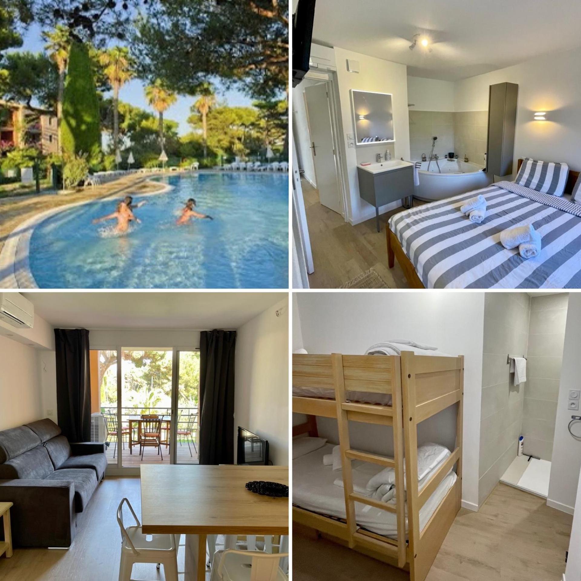 Badine Beach 5P Plage Piscine Balneo Clim Jardin Exotique Hyeres Exterior photo